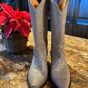9.5B Old Gringo Women’s Goat Cersei Snakeskin Print Metallic Boots
